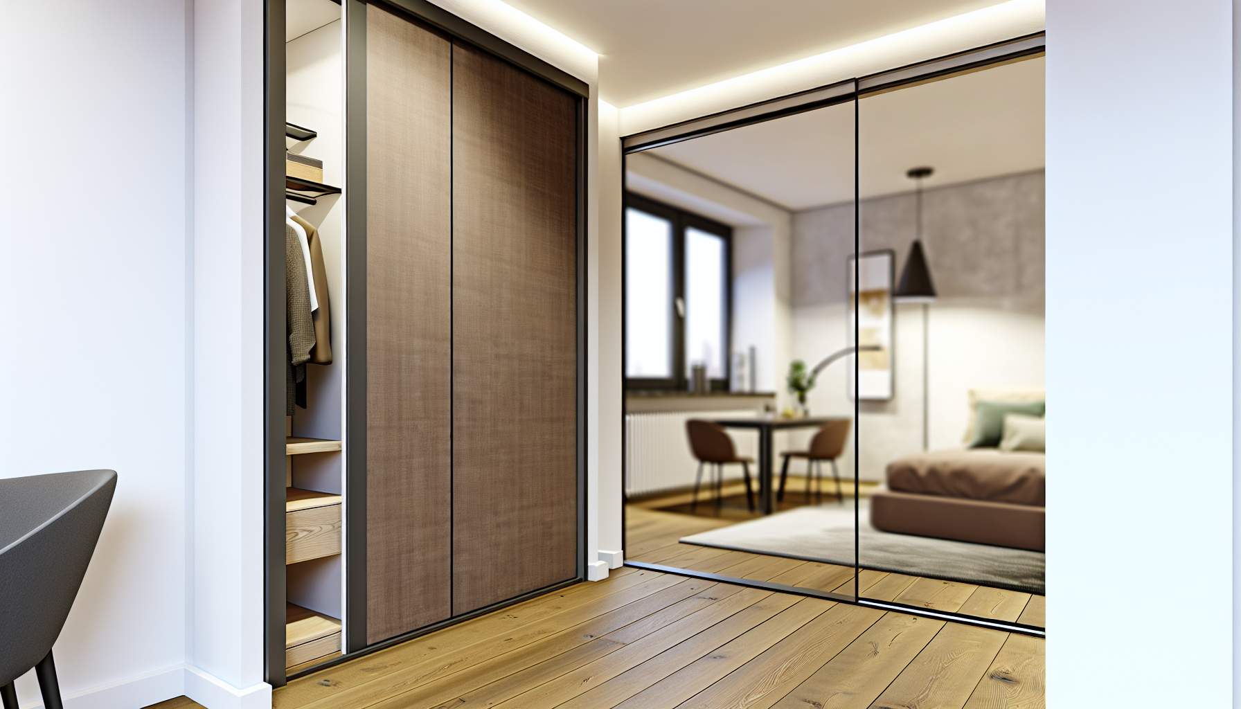 Armoire rideau: le secret d'un espace optimisé